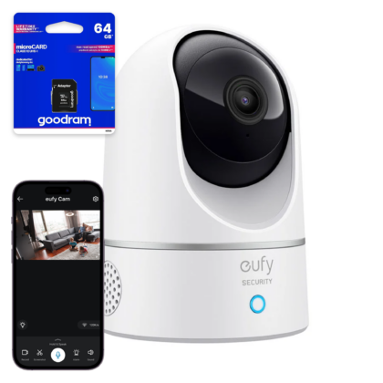 Kamera Eufy Indoor Cam 2K Pan & Tilt 360° + karta 64 GB