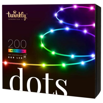 Twinkly Dots 200 LED RGB - 10 m - czarne